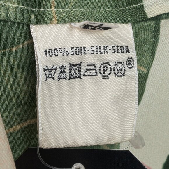 Hermes Cream & Green Silk Floral Buttoned Blouse - Picture 10 of 11